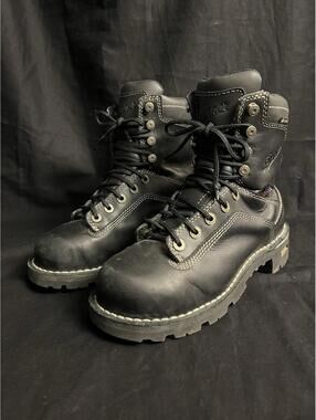 Danner Womens 5.5 Quarry USA 7" Tall Black Alloy Toe Gore-Tex Work Shoes Boots